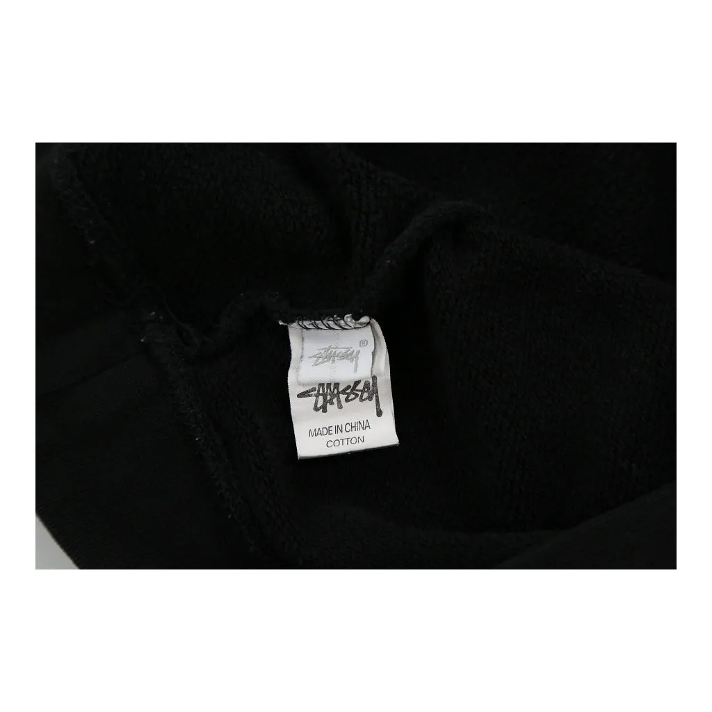Stussy Cropped Hoodie - Small Black Cotton Blend