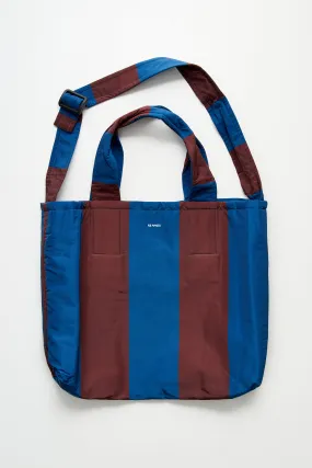 SUNNEI Everyday Reversible Shopping Bag Blue / Brown Mega Stripe