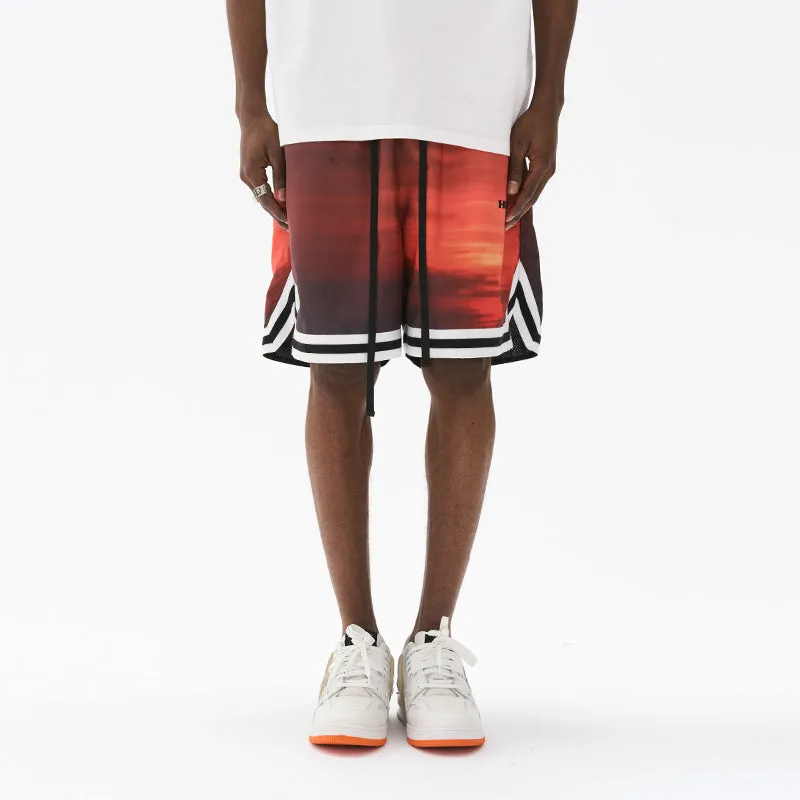 Sunset Landscape Full Print Basketball Shorts