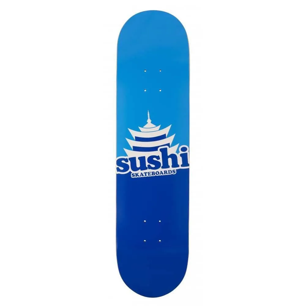 Sushi Skateboards Pagoda Logo Skateboard Deck Blue 8
