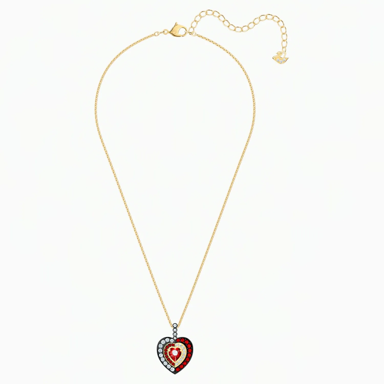 Swarovski BLACK BAROQUE Heart PENDANT, Red, Gold Tone- 5490980