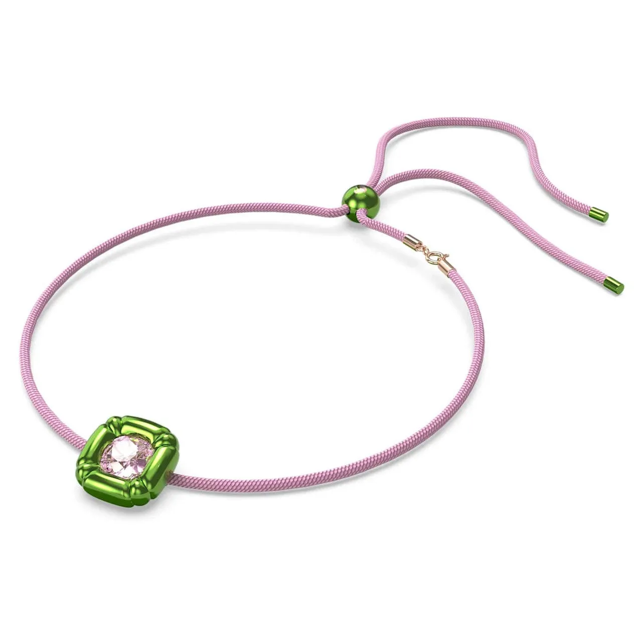 Swarovski Dulcis Necklace, Cushion Cut Crystals, Green, Pink-5601585