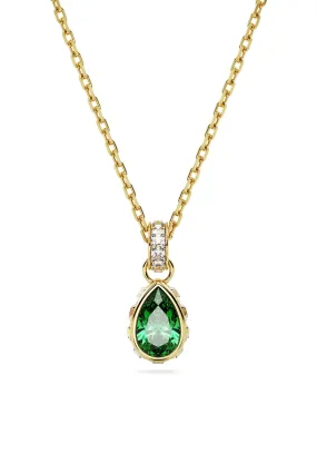 Swarovski Stilla: Green Pear Cut Pendant Gold Plated