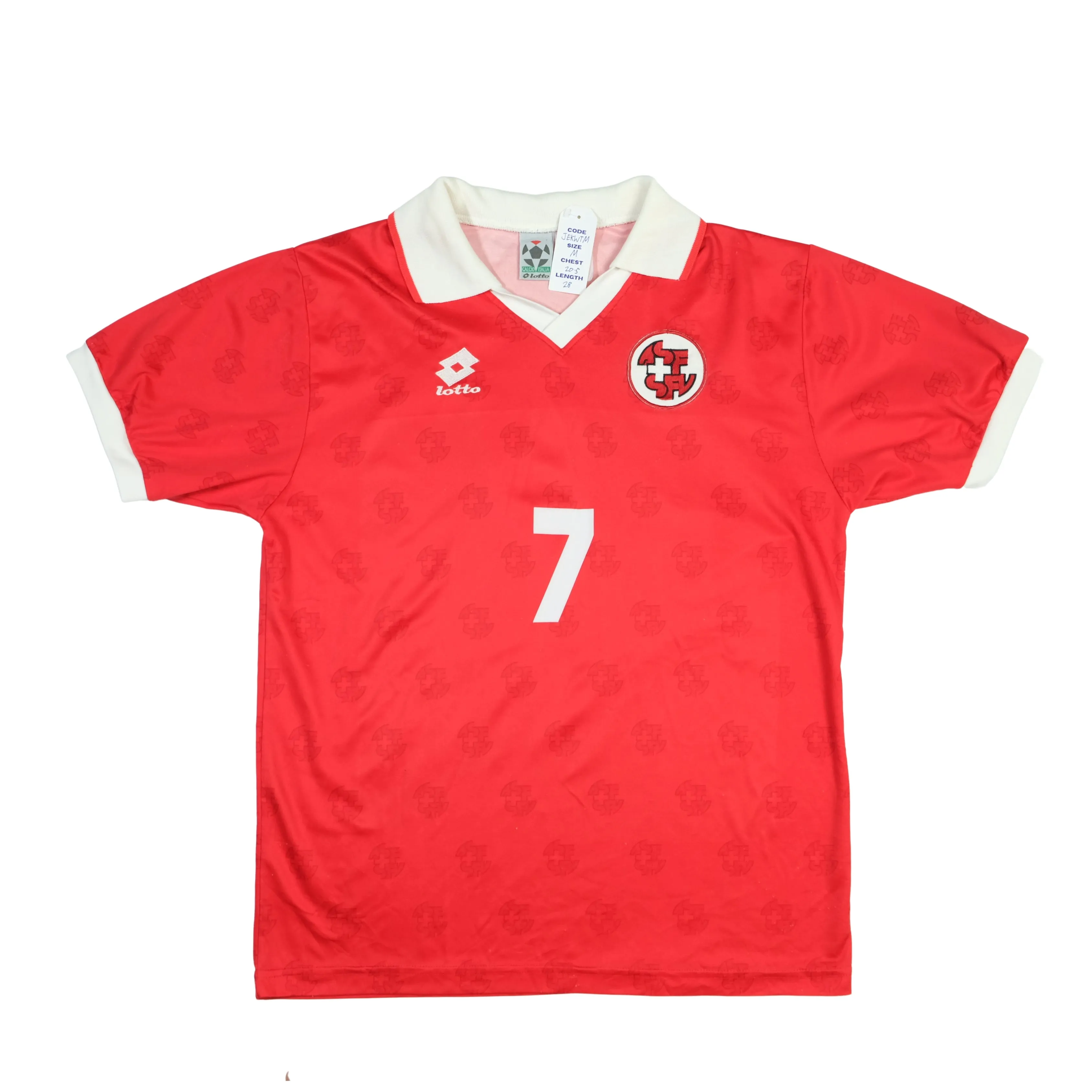 Switzerland 1994/1995/1996 Original Home Football Shirt Lotto Medium