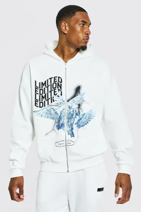 Tall Limited Dove Print Zip Through Hoodie