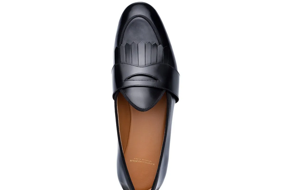 TANGERINE 10 CORDOVAN BLACK BELGIAN LOAFERS