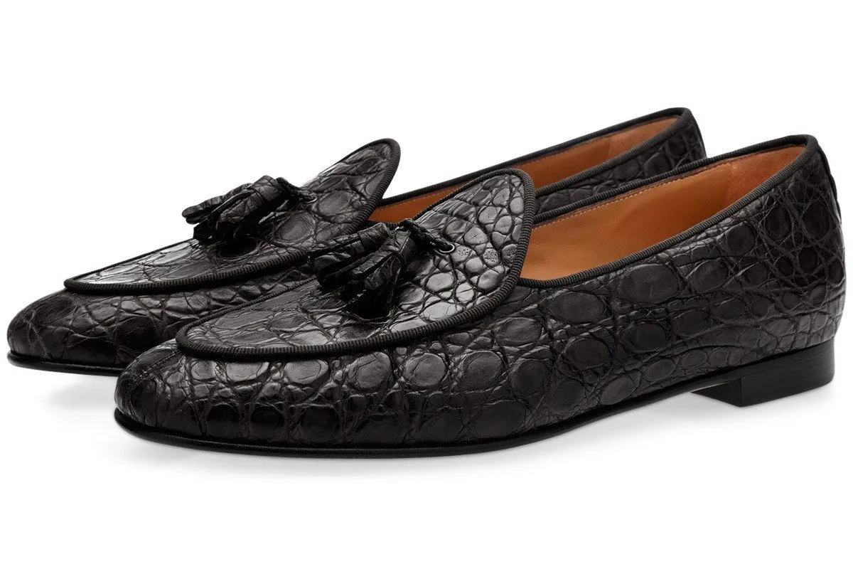 TANGERINE 2 MISSISSIPPI BLACK BELGIAN LOAFERS