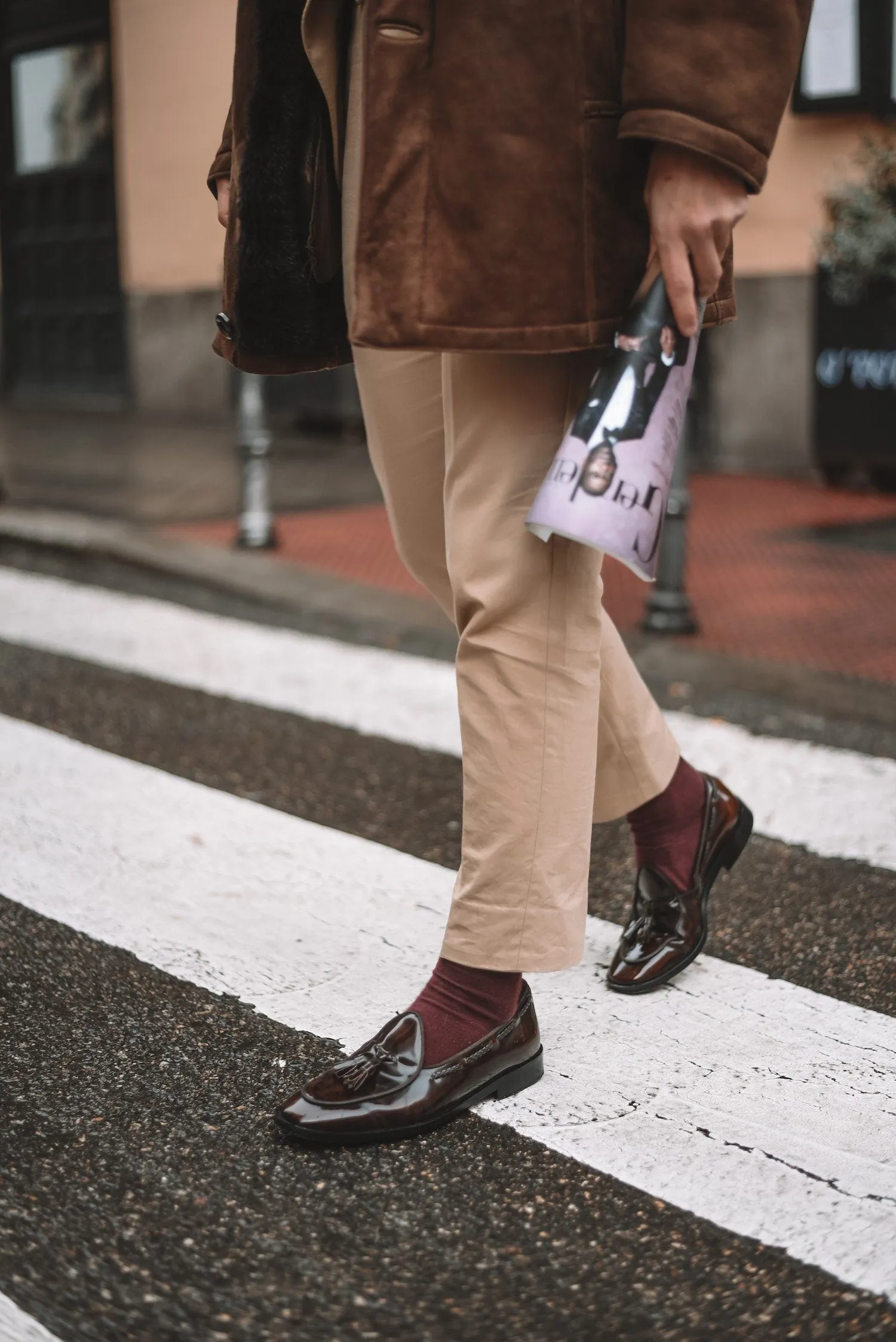 TANGERINE 8 BRUSHED COCOA BELGIAN LOAFERS