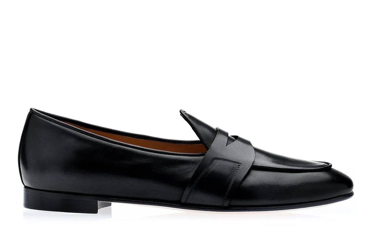 TANGERINE 9 TOLEDO BLACK BELGIAN LOAFERS