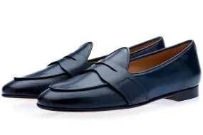 TANGERINE 9 TOLEDO NAVY BELGIAN LOAFERS