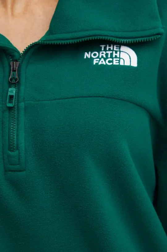 The North Face fleece sweatshirt 100 Glacier Half Zip Fleece green color smooth NF0A89J9NL11