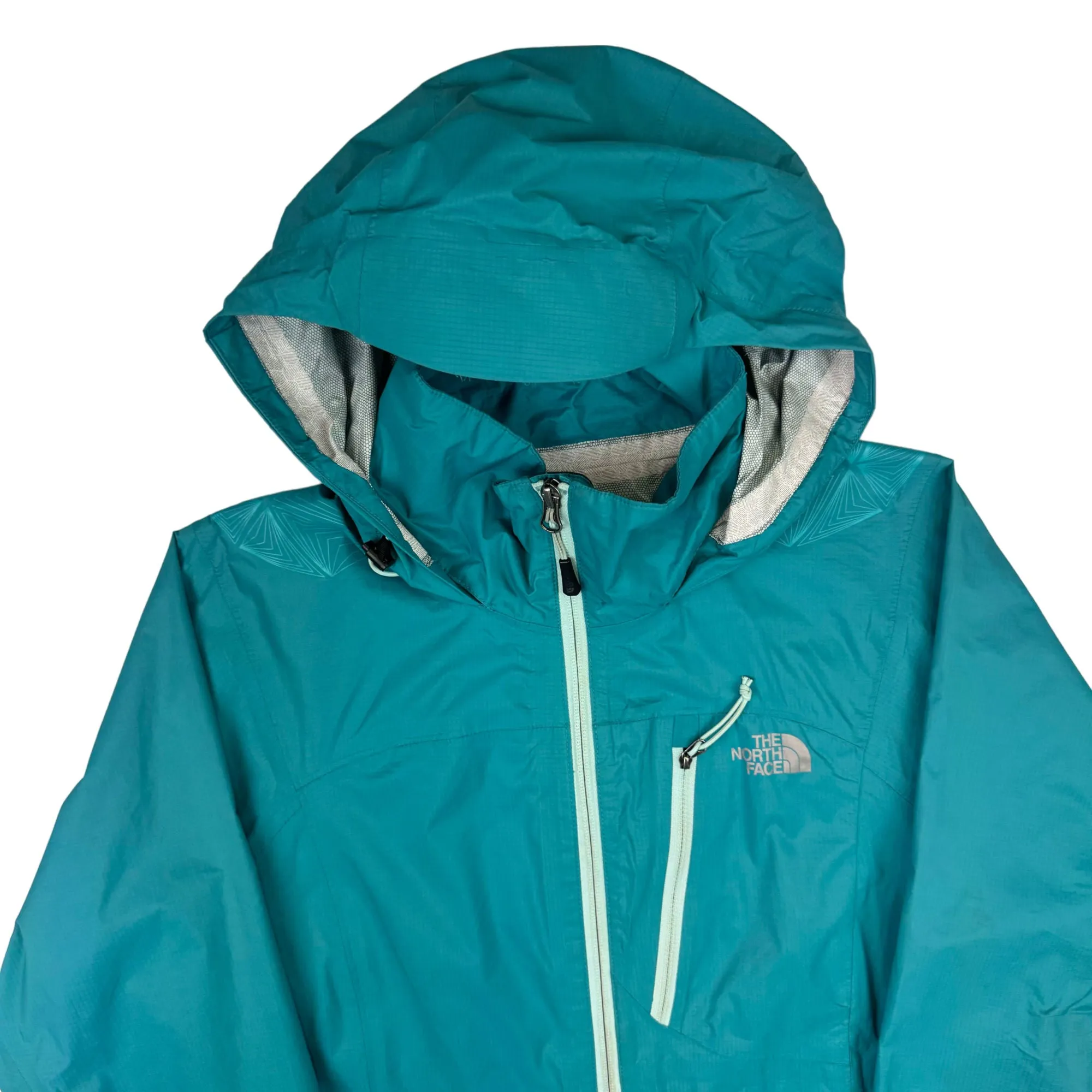 The North Face Lightweight Hyvent Waterpoof Hooded Jacket Turkoise Blue