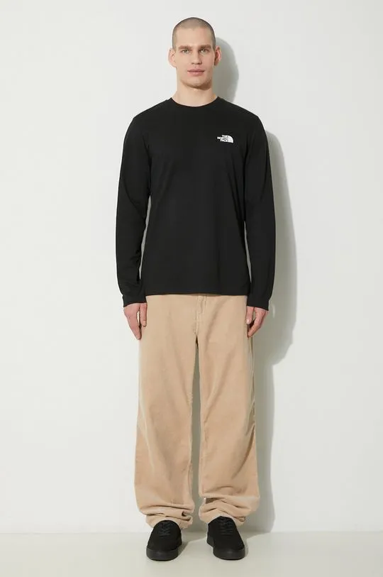 The North Face longsleeve shirt M L/S Simple Dome Tee men’s black color NF0A87QNJK31