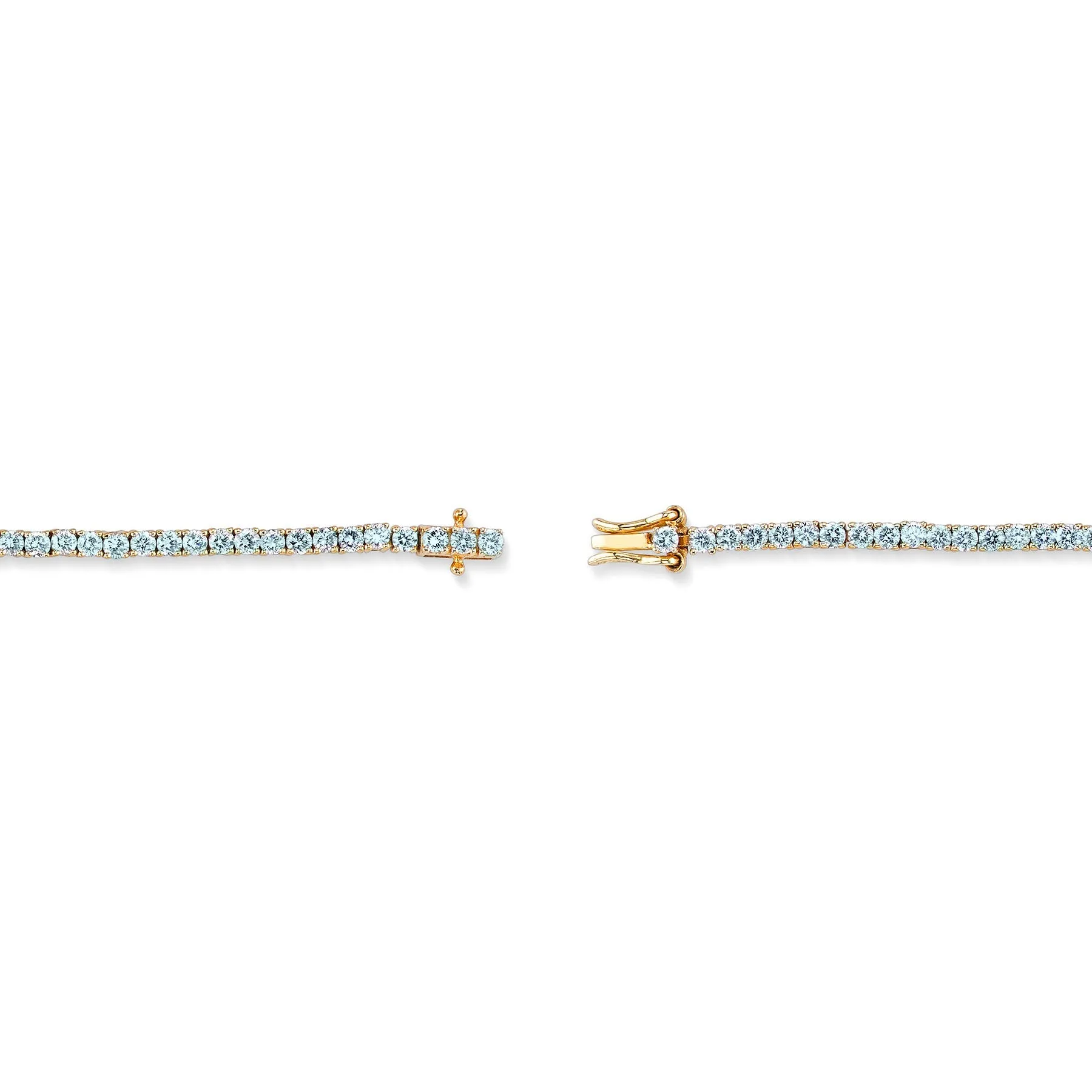 The Perfect Personalized Tennis Bracelet - Aquamarine / 14k Yellow Gold