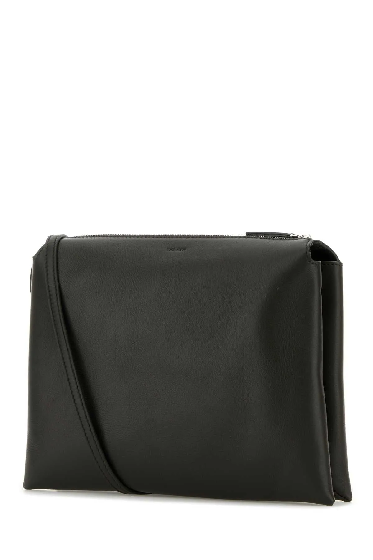 The Row Graphite Leather Nu Twin Clutch