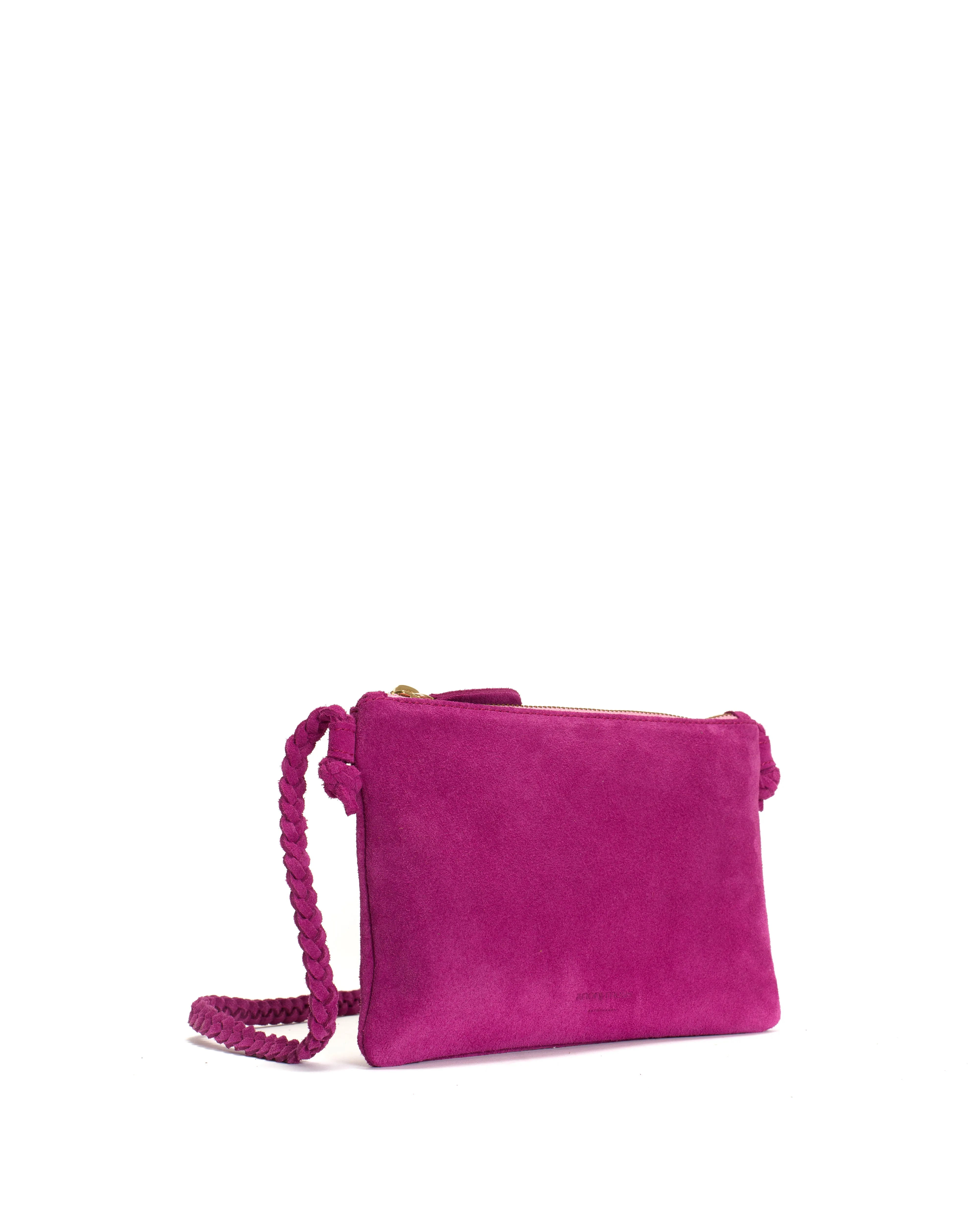 Thinna clutch Calf suede Raspberry
