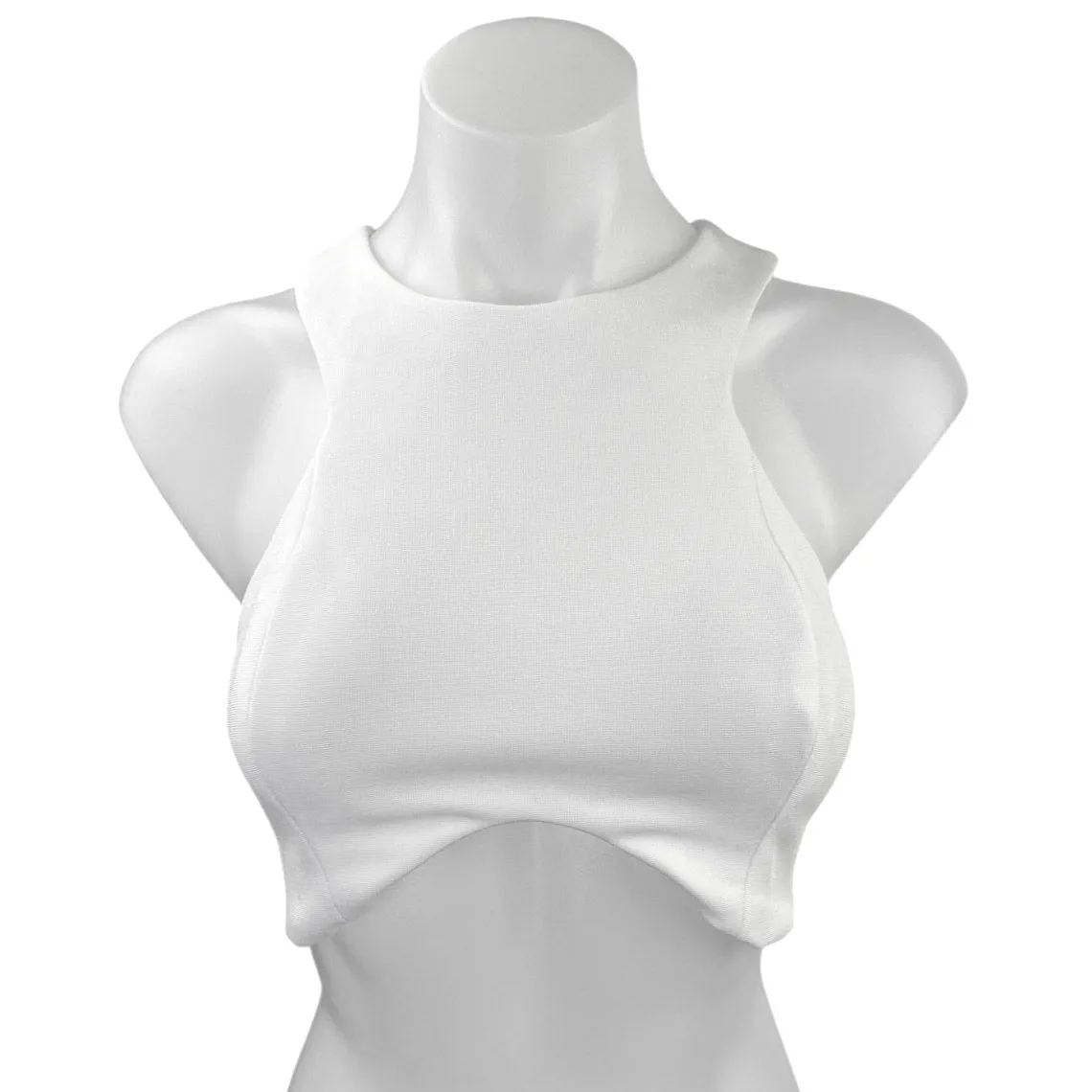 Tobi White Halter Sleeveless Strappy Open Back Tank Top Crop Top Blouse Size M