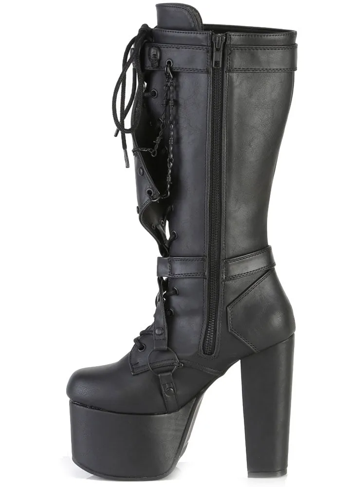 Torment 218 Skull Stud Platform Boot