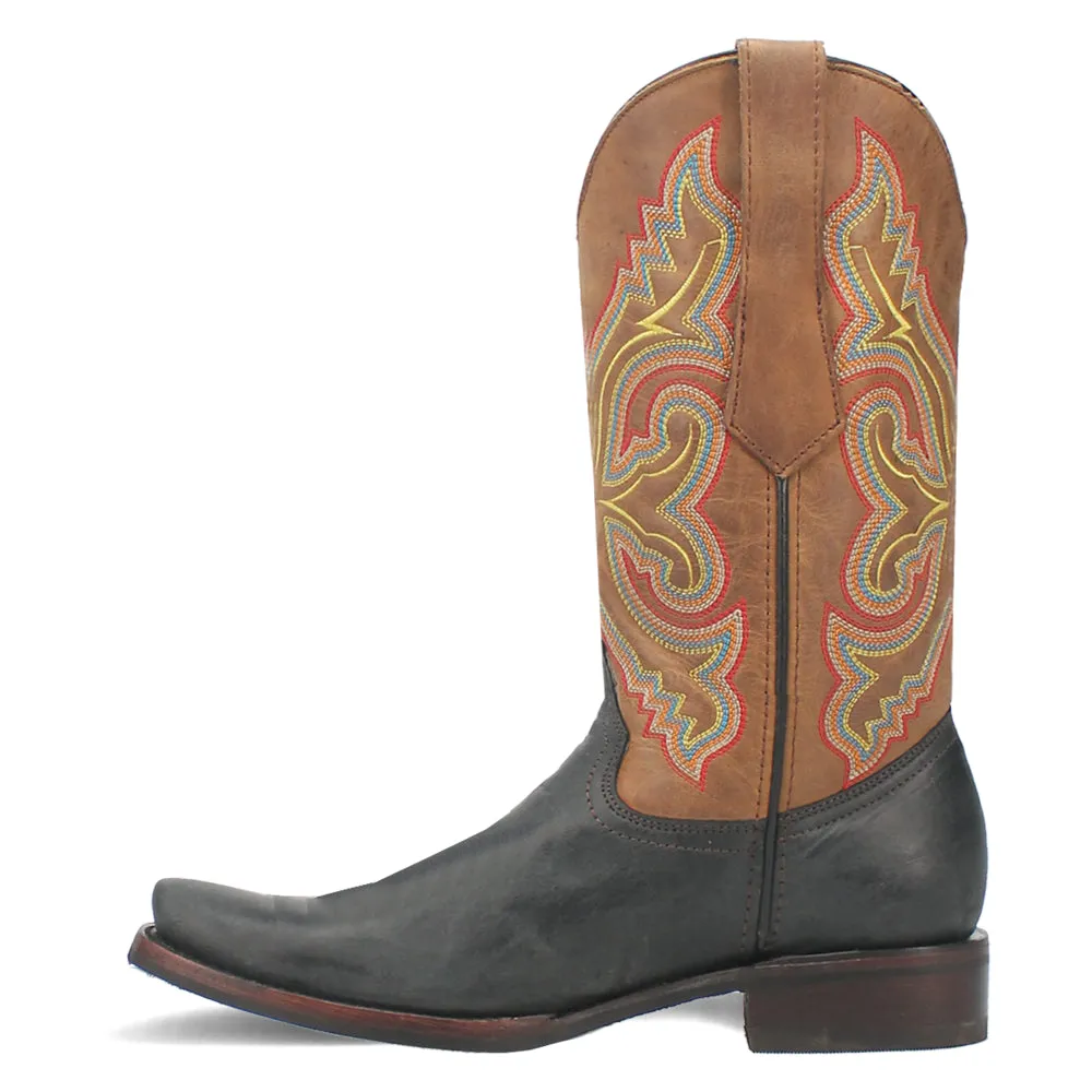 True Grit Embroidered Square Toe Cowboy Boots