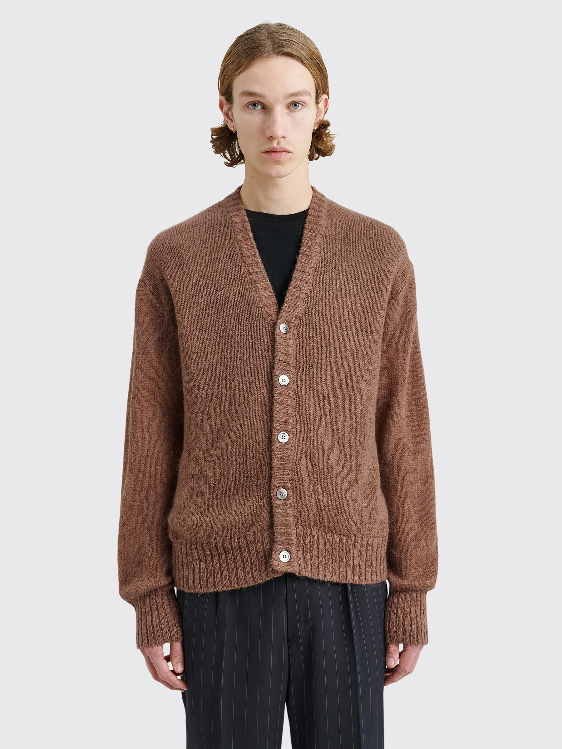 TRÈS BIEN everywear Fuzzy Light Cardigan Brown