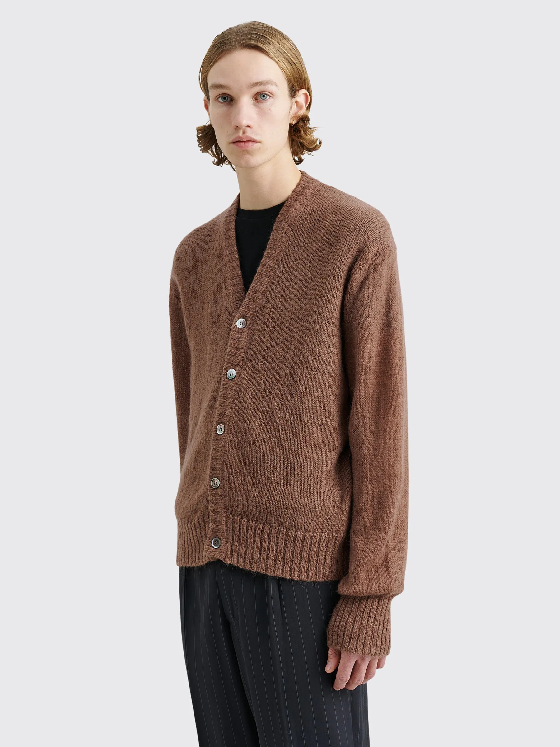 TRÈS BIEN everywear Fuzzy Light Cardigan Brown