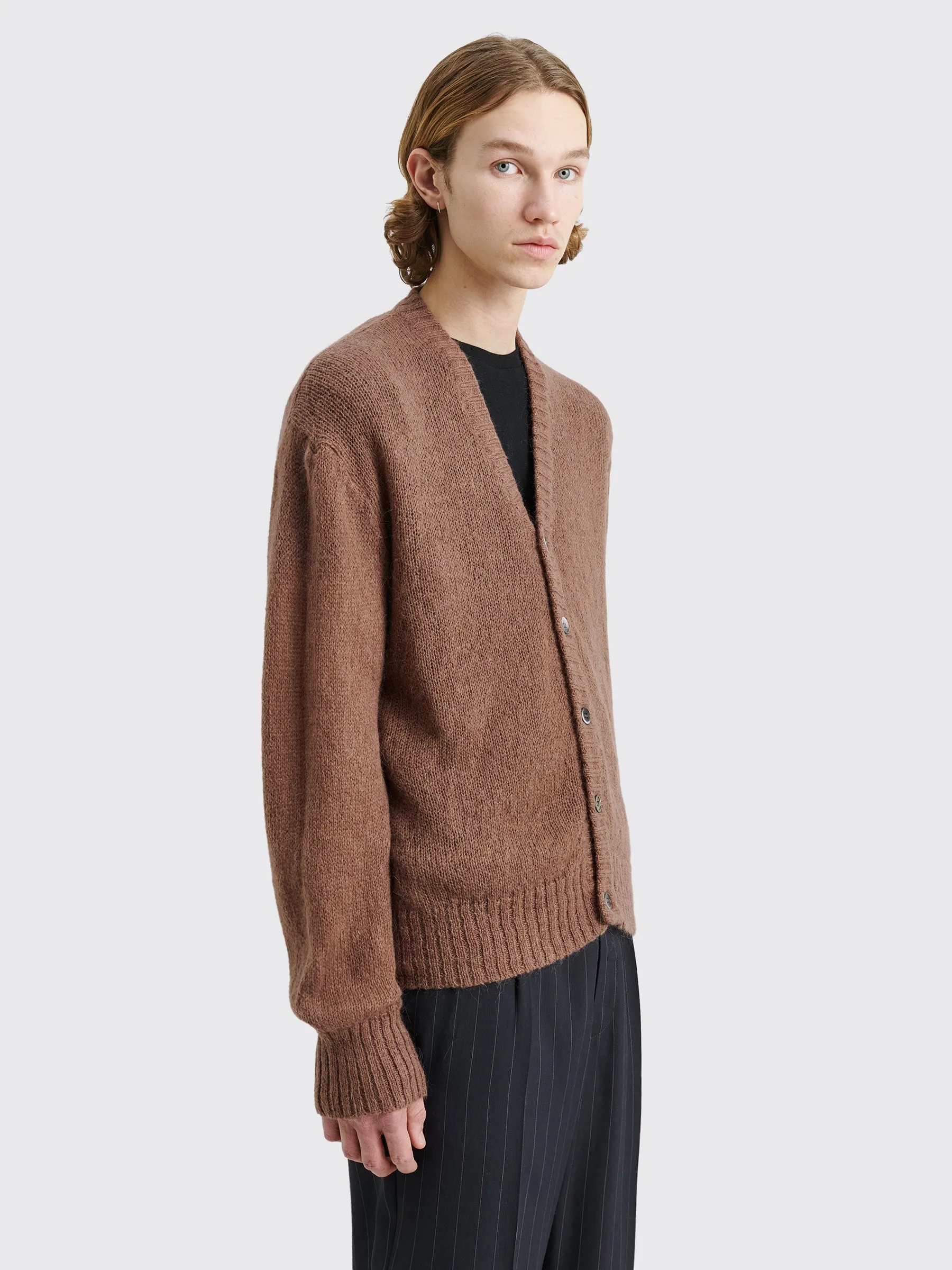 TRÈS BIEN everywear Fuzzy Light Cardigan Brown