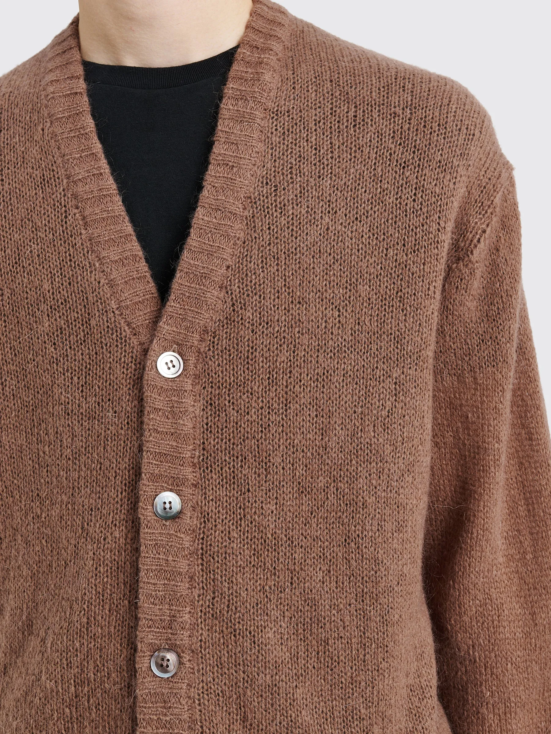 TRÈS BIEN everywear Fuzzy Light Cardigan Brown