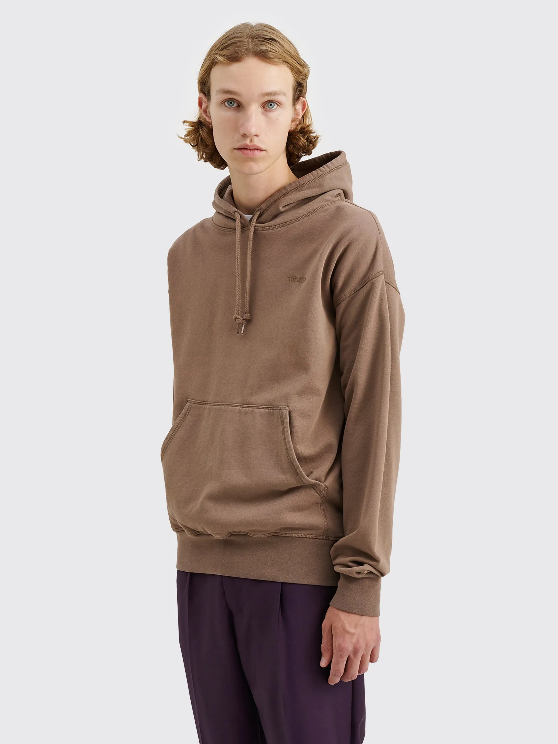 TRÈS BIEN everywear Garment Dye Hoodie Cotton Brown