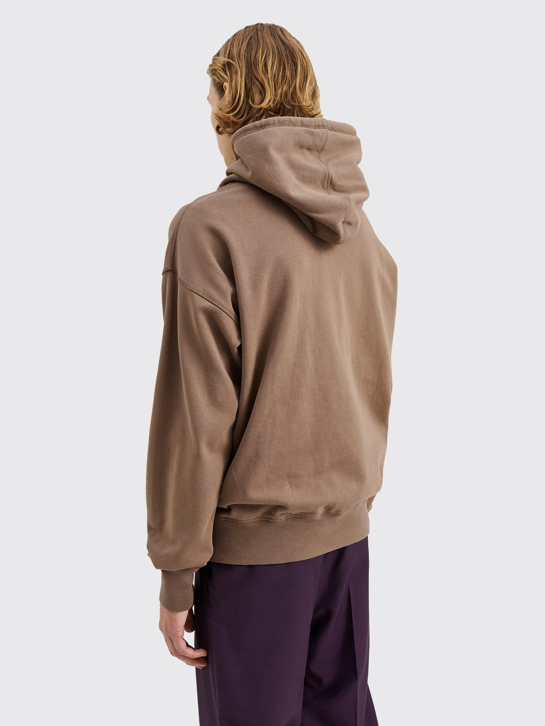 TRÈS BIEN everywear Garment Dye Hoodie Cotton Brown