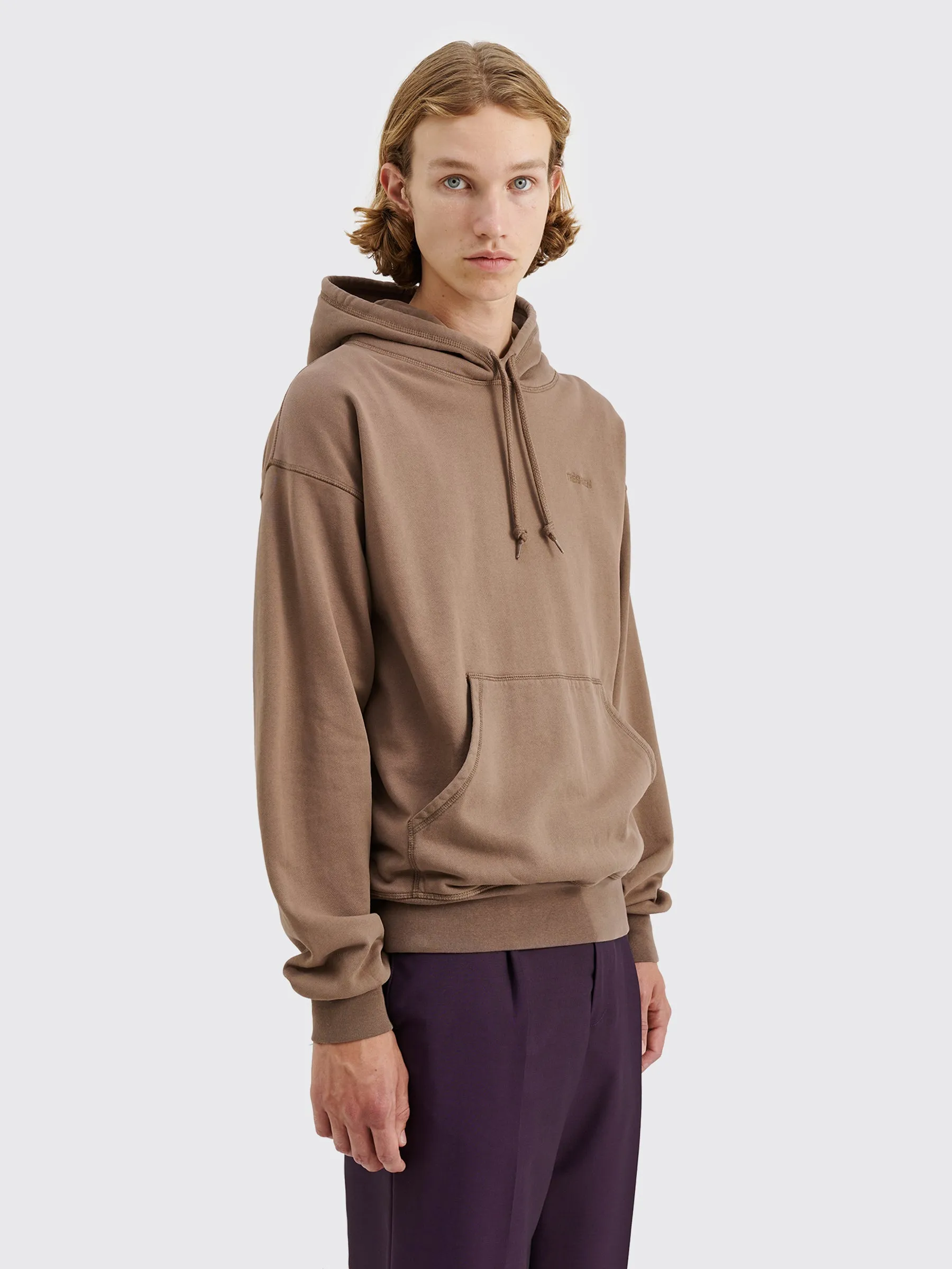 TRÈS BIEN everywear Garment Dye Hoodie Cotton Brown