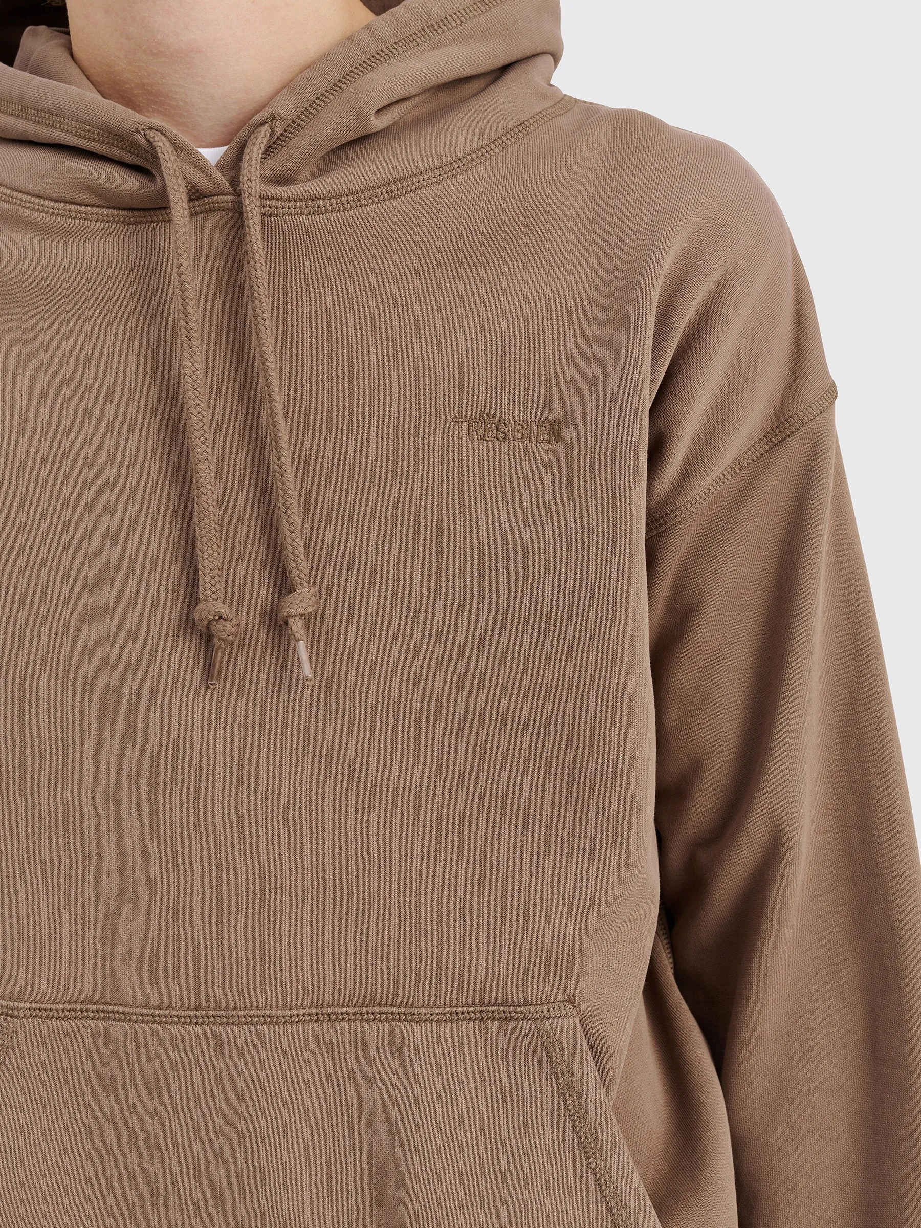 TRÈS BIEN everywear Garment Dye Hoodie Cotton Brown