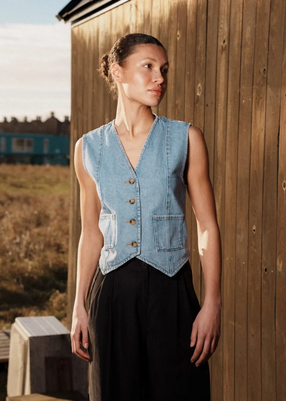 TylinMD vest - Light Blue Wash