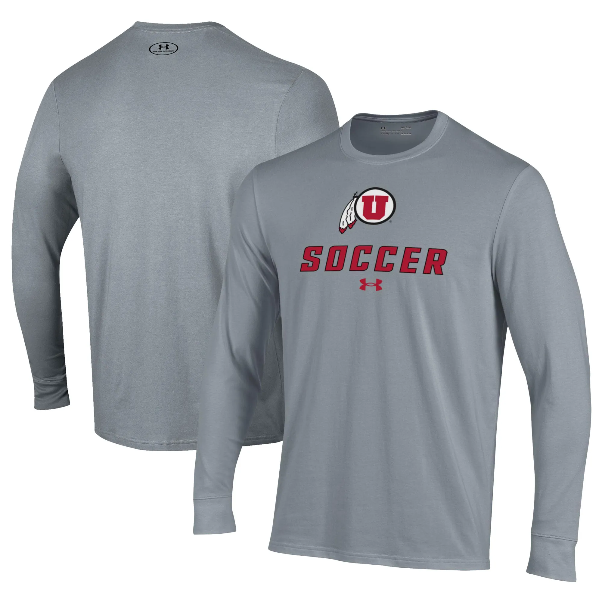 Under Armour Utah Utes Gray Soccer Performance Long Sleeve T-Shirt
