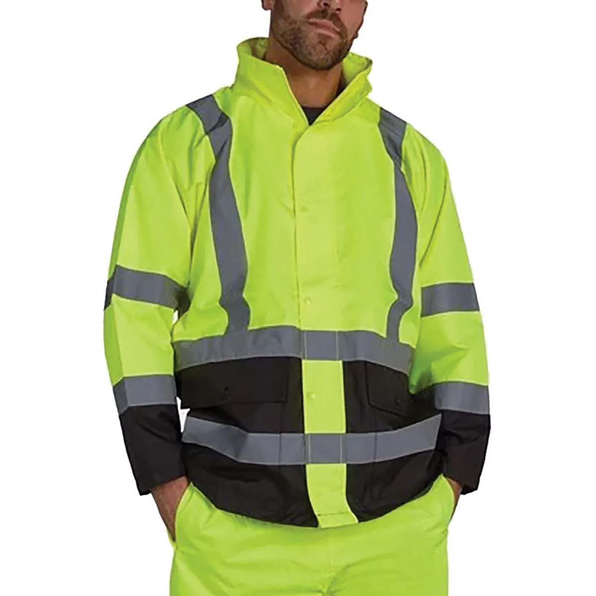 Utility Pro ANSI Class 3/Enhanced Visibility Waterproof Hi-Vis Rain Jacket