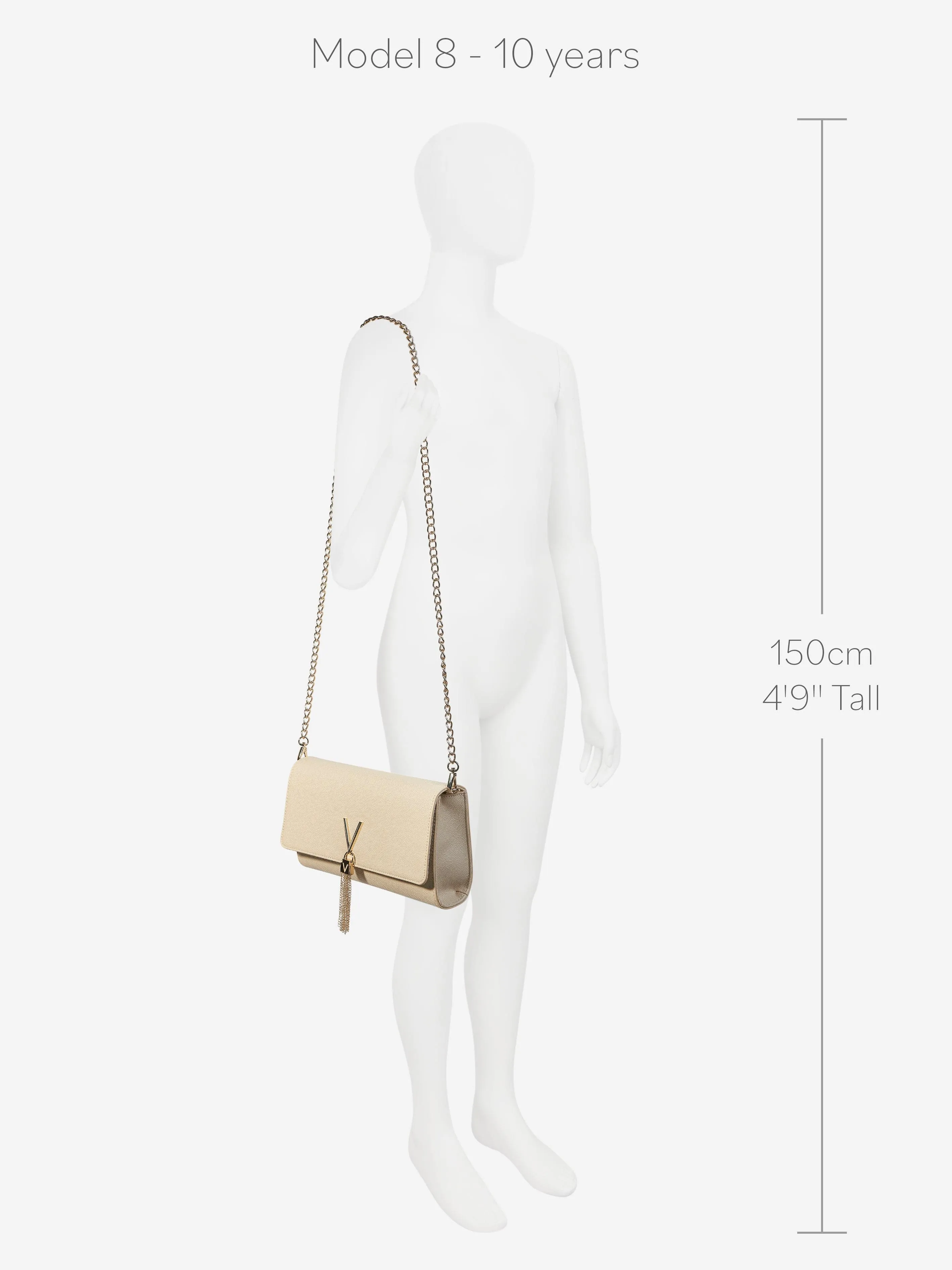 Valentino Girls Divina Crossbody Bag in Beige (27cm)