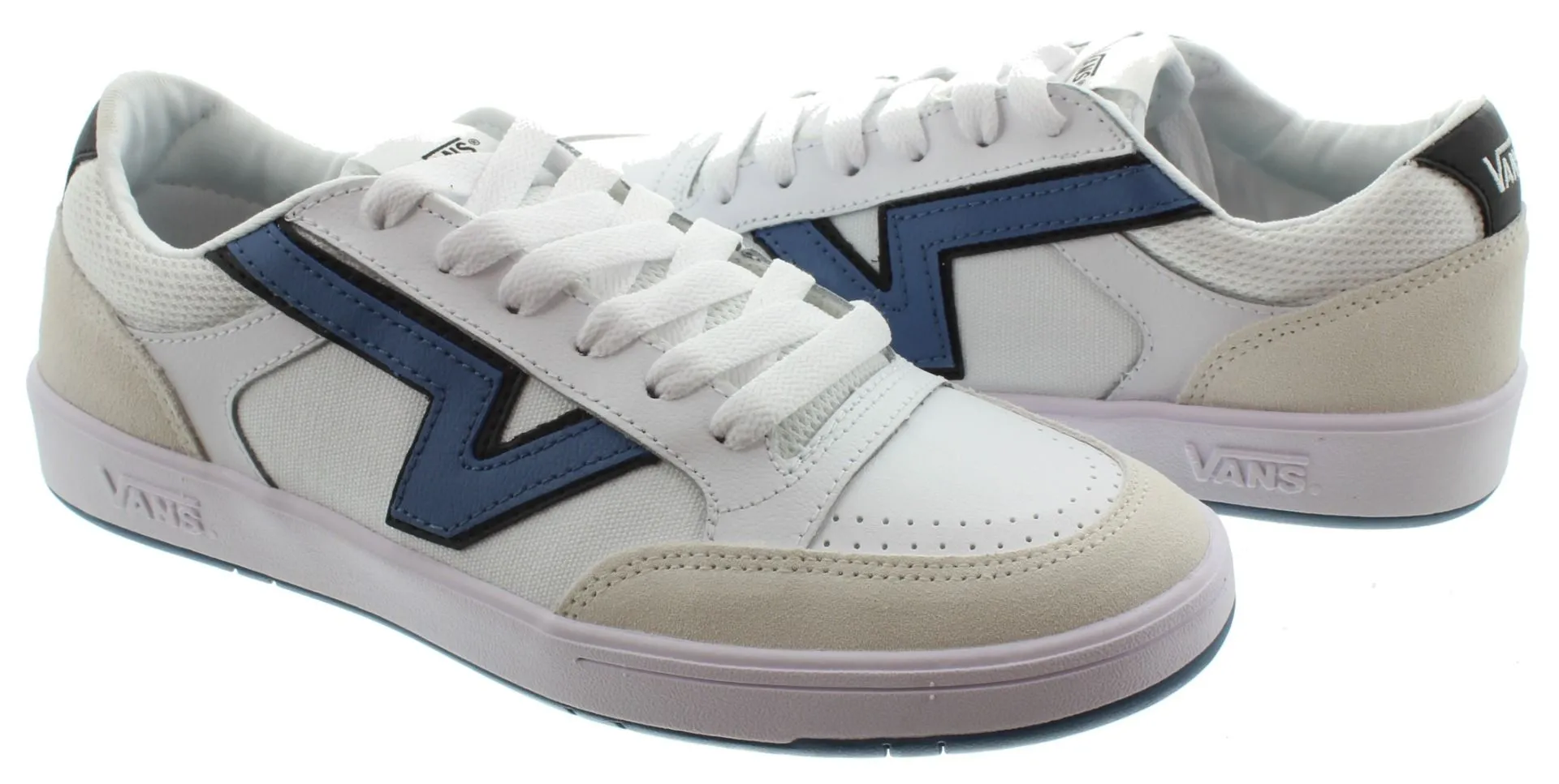 VANS Mens Lowland ComfyCush Trainers In White/ Blue