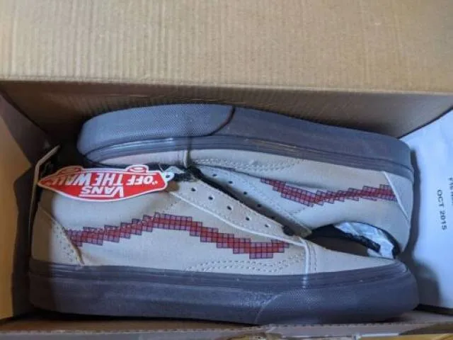Vans x nintendo old skool console grey dove nes print size 7/8.5 rare