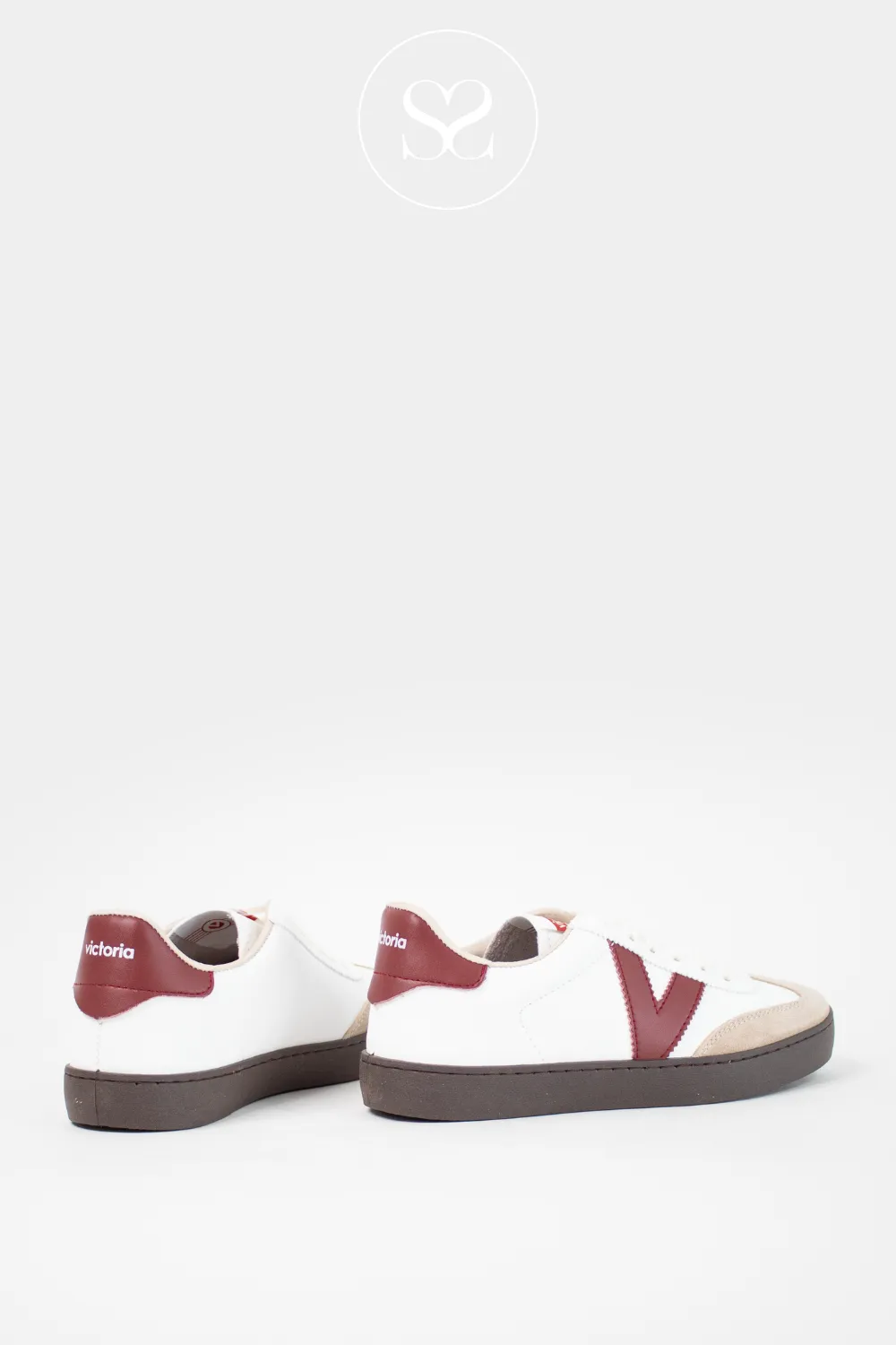 VICTORIA 1126201 WHITE/WINE LOW PROFILE TRAINERS