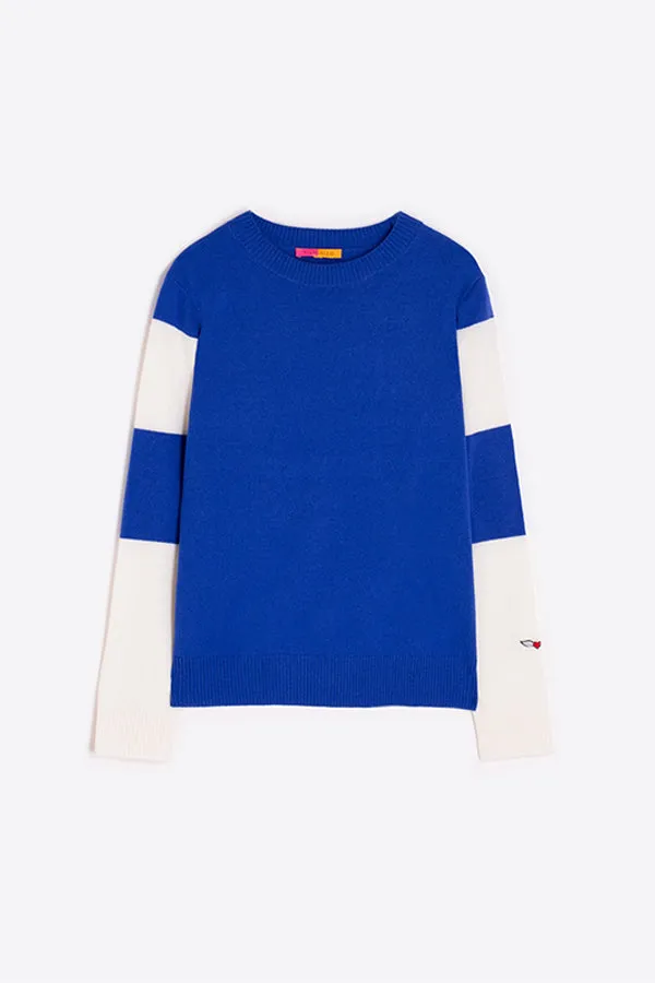 Vilagallo LOST BLUE WHITE KNITWEAR PULLOVER