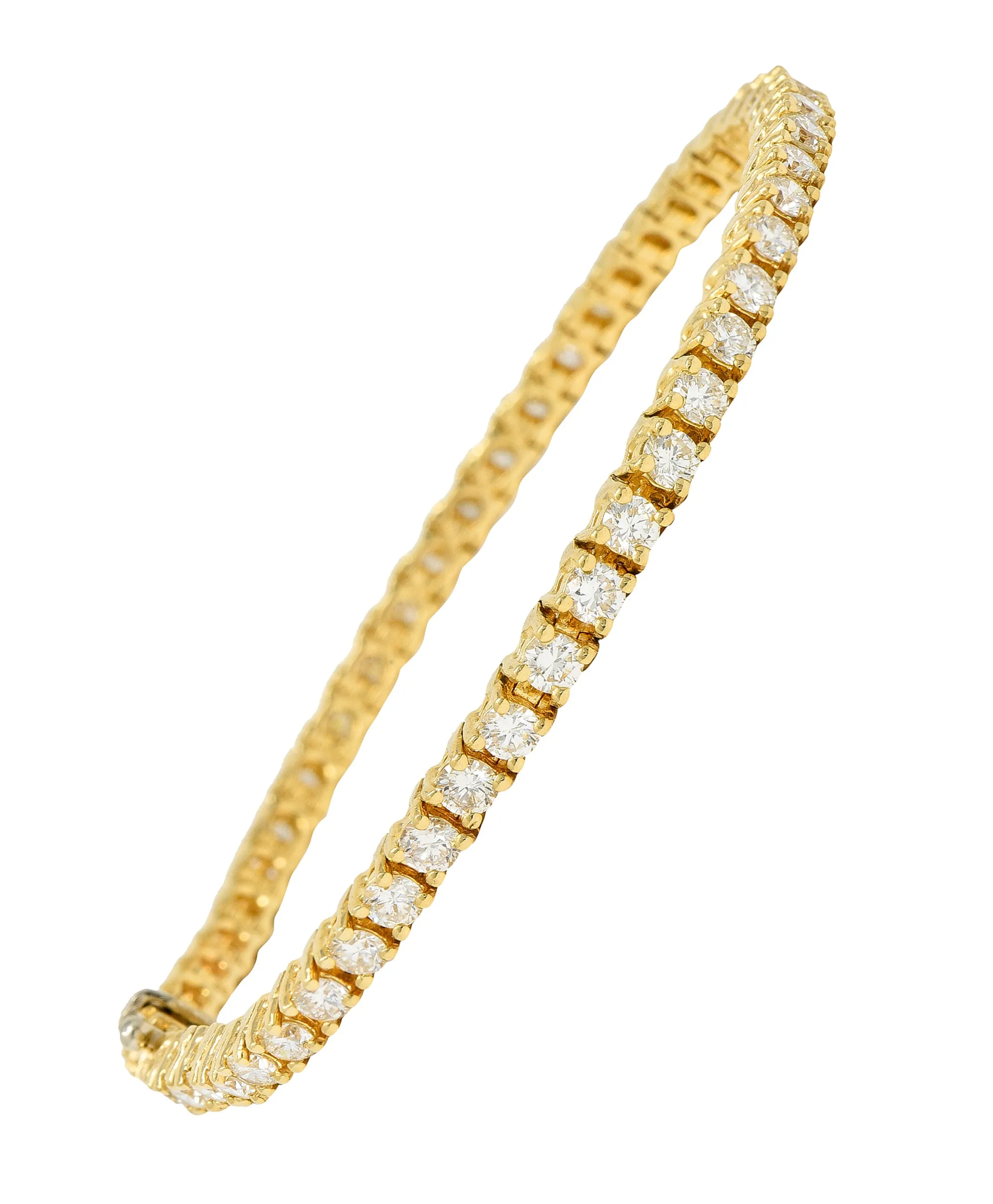 Vintage 5.00 CTW Diamond 14 Karat Yellow Gold Vintage Tennis Bracelet