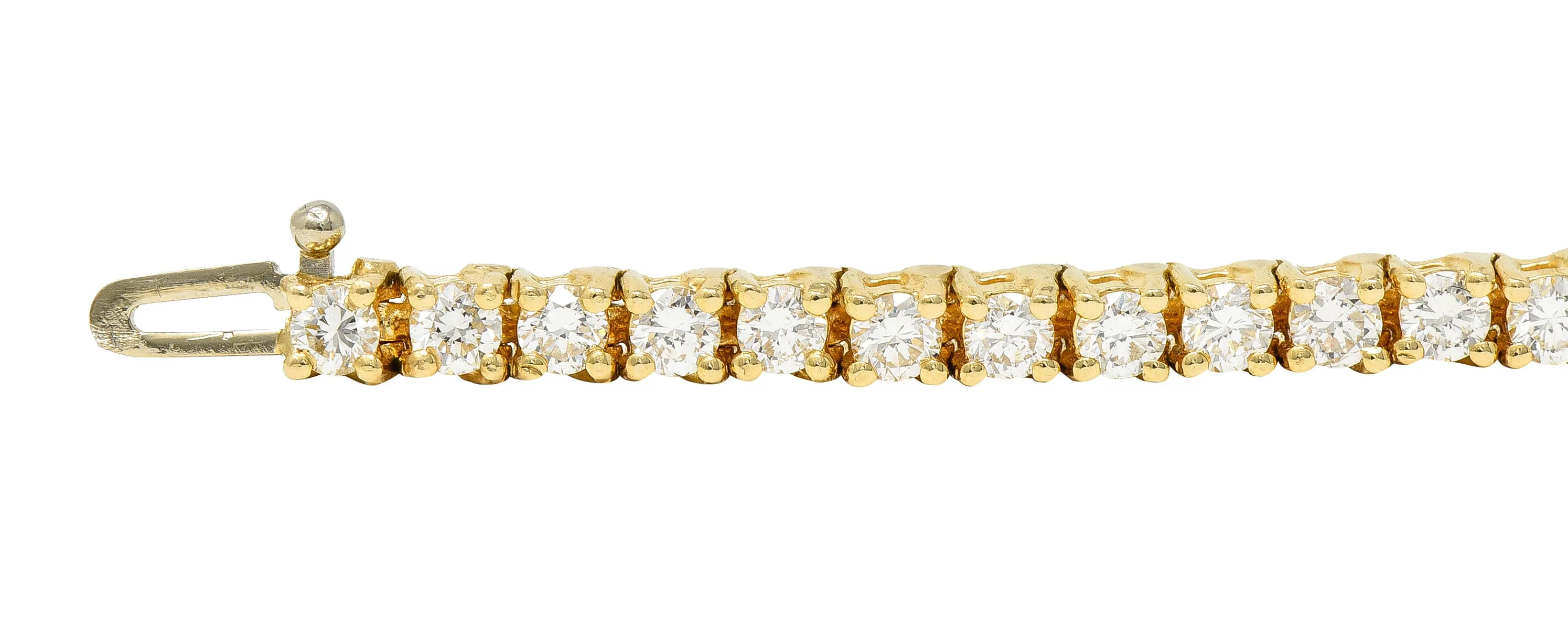 Vintage 5.00 CTW Diamond 14 Karat Yellow Gold Vintage Tennis Bracelet