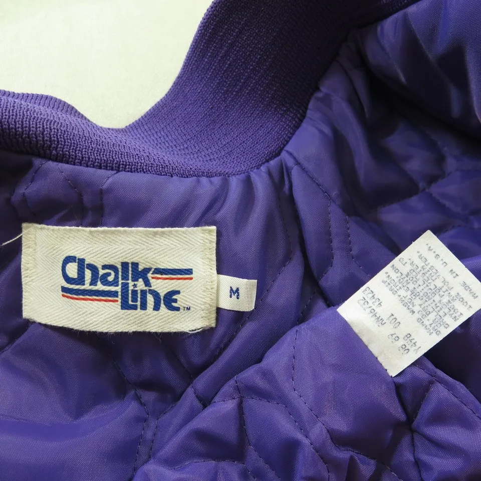 Vintage 80s Los Angeles Lakers Jacket Mens M Deadstock NBA Basketball Chalk Line