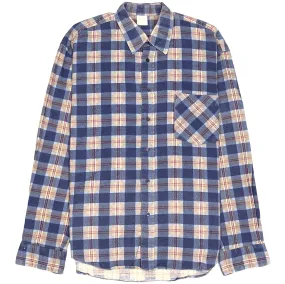 Vintage Checked Flannel Shirt Blue White