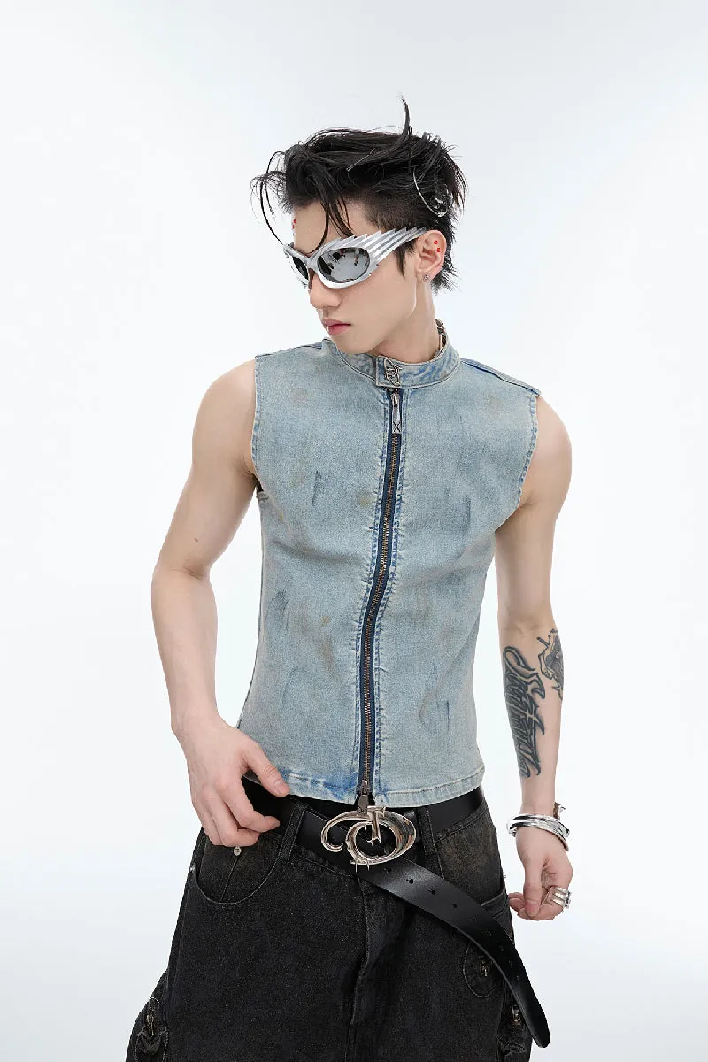 Vintage Denim Sleeveless Vest