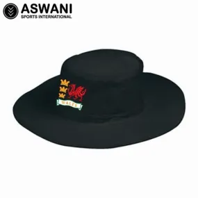 Wales Seniors Cricket Wide Brim Sun Hat - Black