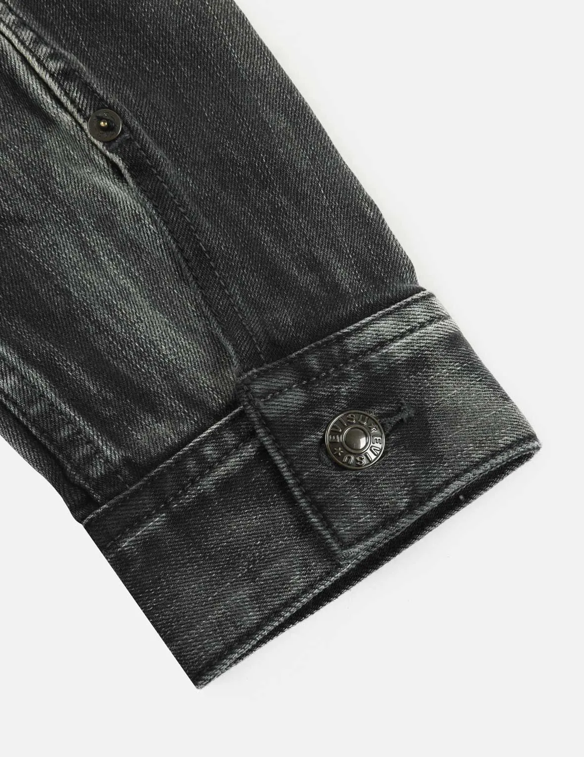 Washed Multiple Badges and Brushstroke Daicock Print Relax Fit Denim Jacket