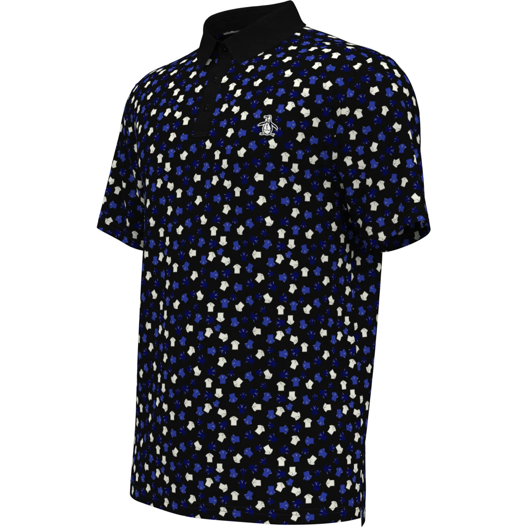 Whimsical Earl Print Golf Polo In Caviar