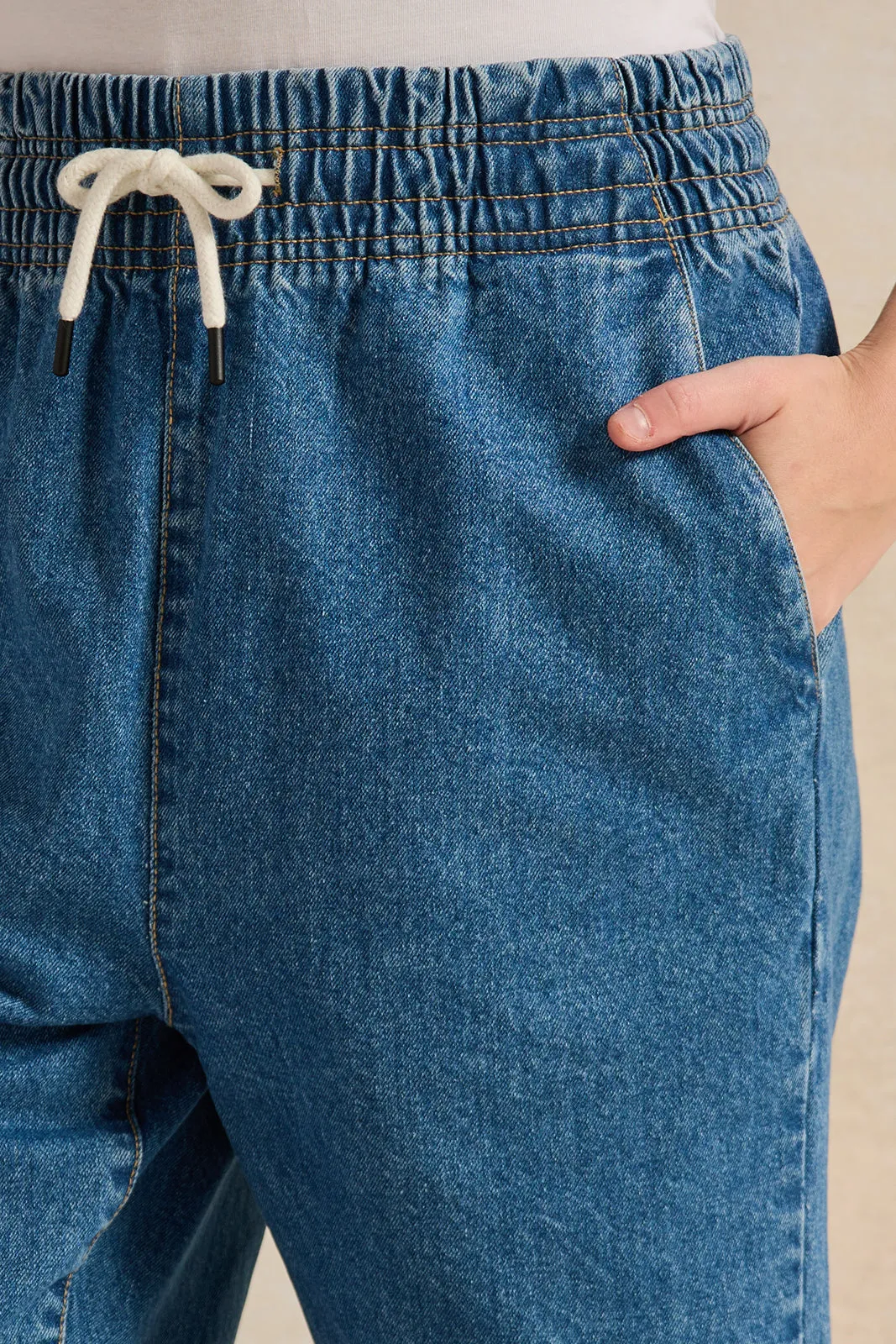 Women Blue Cargo Jeans
