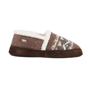  Women's Acorn® Nordic Moc Slipper with Indoor/Outdoor Sole in Brown  