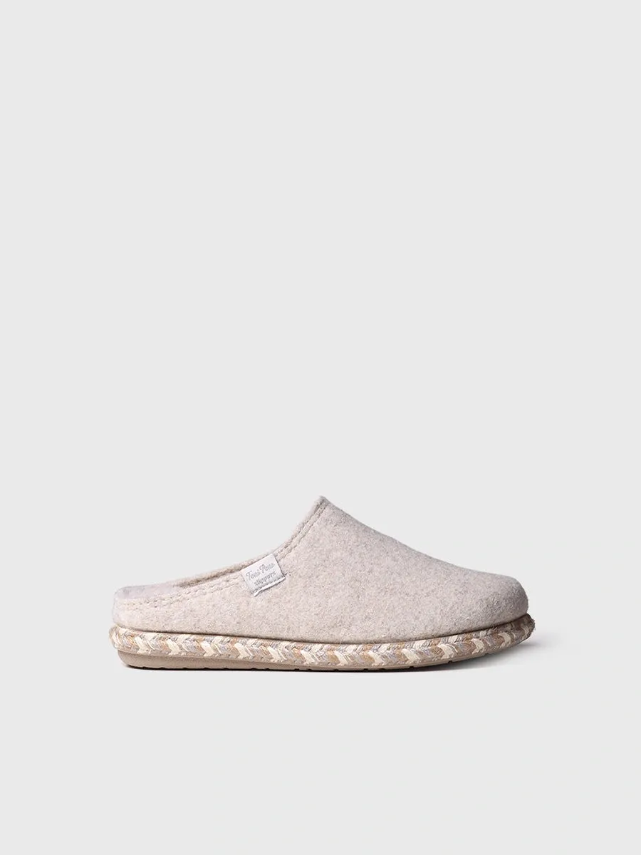 Women's felt slippers in Raw - DELI-FP